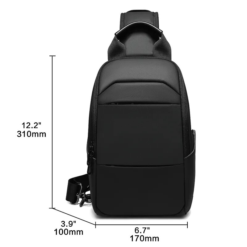 EURCOOL 9.7 "IPad tasca sul petto Crossbody Water-Proof Pack borse a tracolla borsa a tracolla multifunzione per uomo