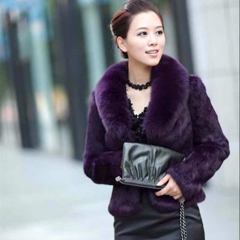 Abrigo de piel Natural para mujer, chaqueta de zorro gruesa y esponjosa, cálidas y elegantes prendas de vestir exteriores, a la moda, G538