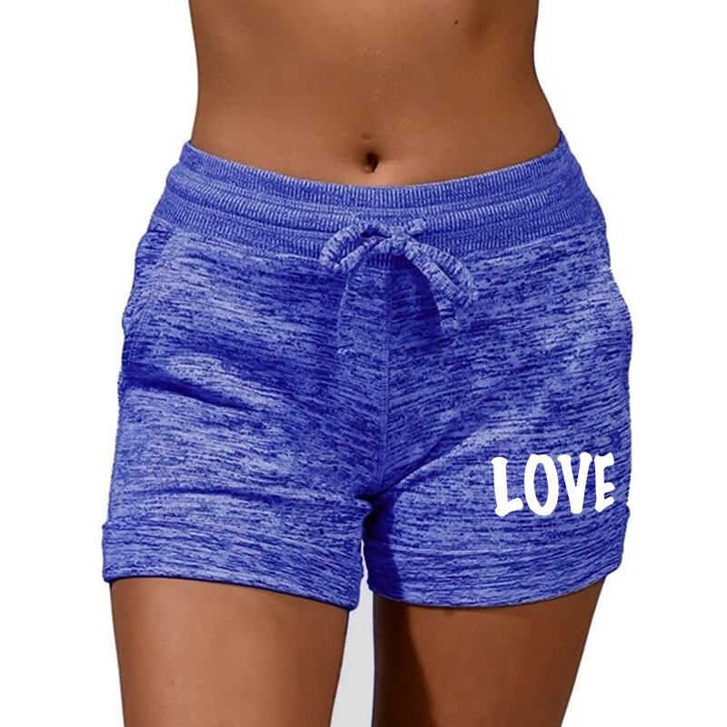 Spodenki fitness moda sportowa spodnie do jogi Stretch obcisłe damskie drukowanie seksowne spodnie miłość w pasie krótkie Plus rozmiar seksowne spodnie