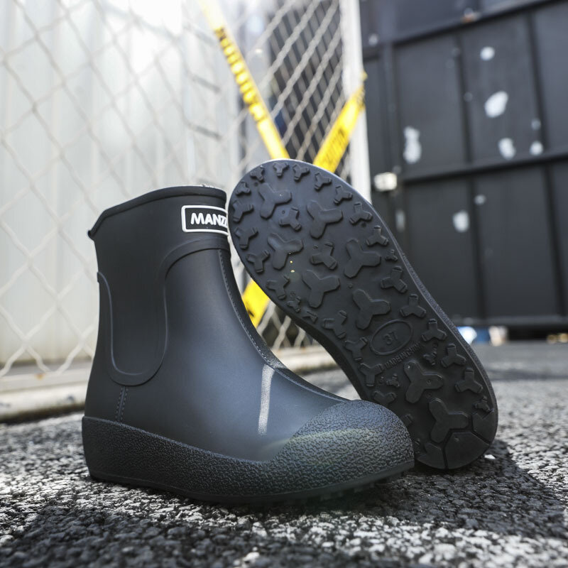 Sepatu Bot Hujan Wanita Musim Gugur Musim Dingin Sepatu Bot Karet Tahan Air Antiselip Uniseks 2021 Produk Baru Sepatu Bot Pergelangan Kaki Pria