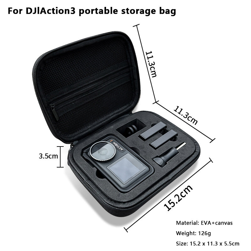 Tas tangan Mini untuk DJI Action 3 4 tas wadah bepergian aksesori kamera untuk DJI Osmo Action 4 3 tas penyimpanan kotak pelindung