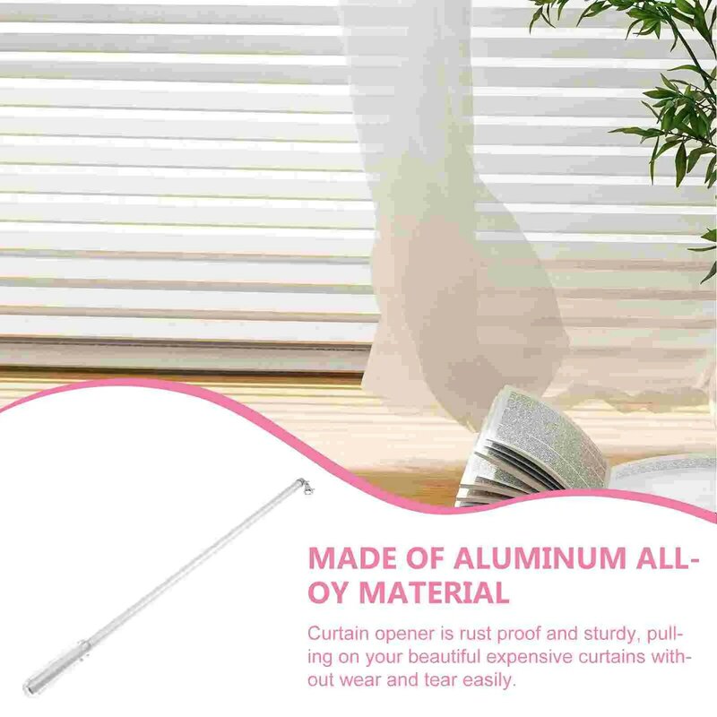 Aluminium Vorhang Zugstange Metall Snap 21,8 Zoll Push Zauberstab Vorhang Tülle Vorhänge Blind öffner Stick