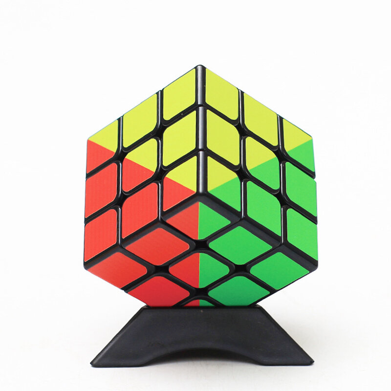 Kolorowa naklejka 3x3x3x3 kostka 3x3 profesjonalna magiczne kostki zabawki dla dzieci edukacyjna dla kształt trójkąta graczy