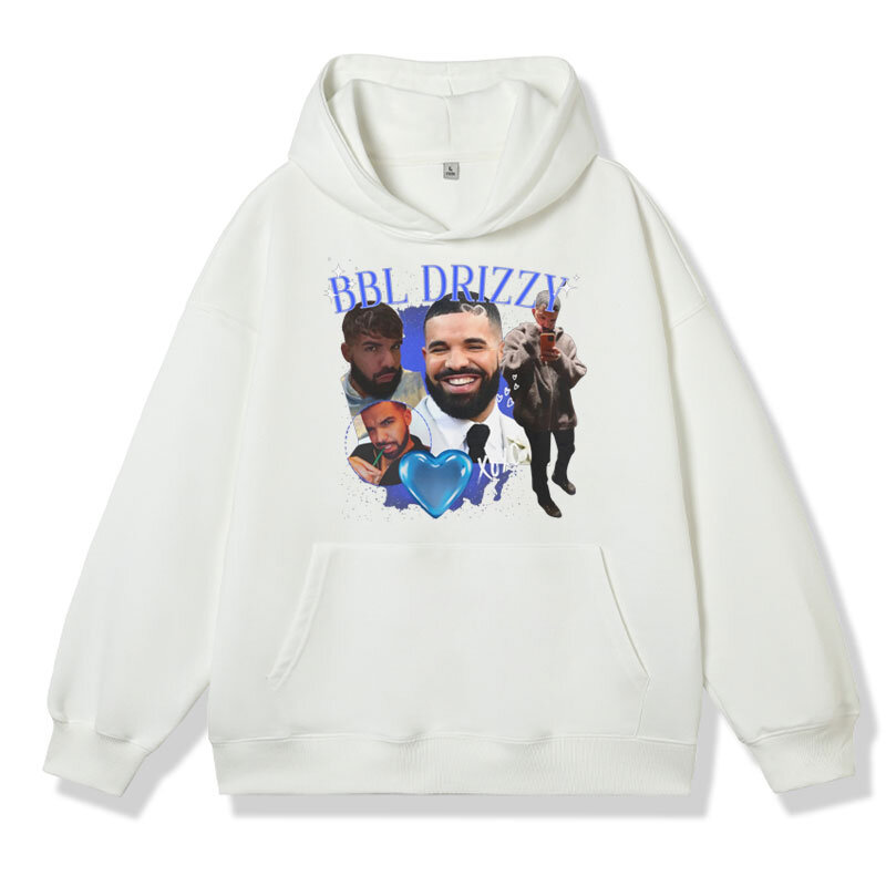Śmieszne Drake Hip Hop raper bluzy z kapturem męskie za duże modne bluza polarowa para zimowe bluzy z długimi rękawami damskie