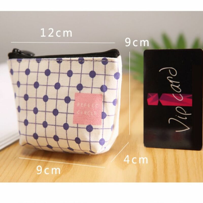 Dompet tangan portabel lucu kualitas tinggi tempat kartu kanvas tas kartu Mini ritsleting