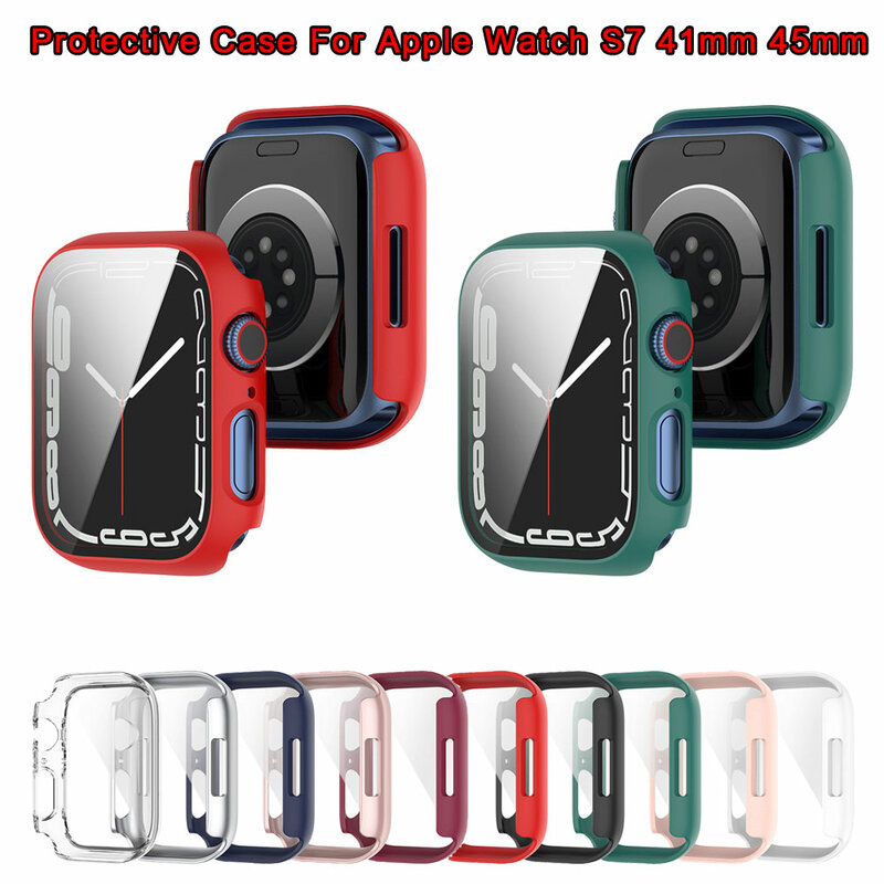 Horloge Beschermhoes Voor Apple Horloge Iwatch S7 41Mm 45Mm Smartwatch Screen Bumper Frame Horloge Cover Pc Case