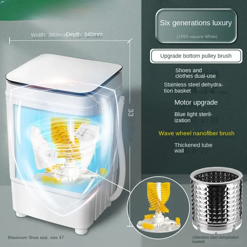 小型の靴洗濯機,乾燥した靴の組み合わせ,家庭用,靴下,衣類,220v