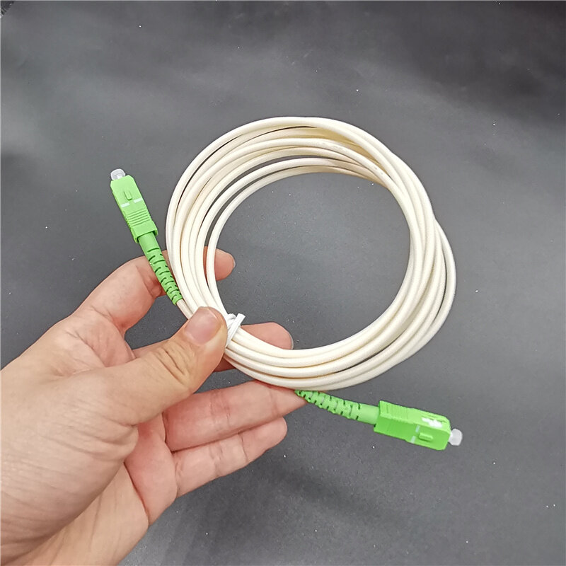 Sc APC-SC apc 1,5 m 2m Simplex Single Mode Glasfaser-Patchkabel weiß 3,0mm Glasfaser kabel, Himmel und Globus kompatibel