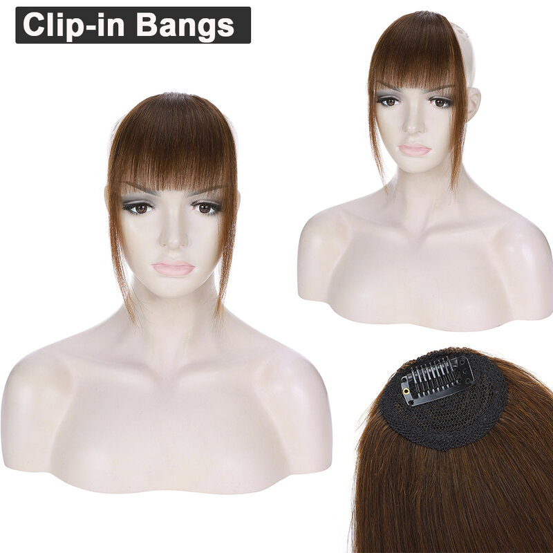Rico Choices 9g Clip-in Bangs con patillas cabello humano Real pequeño flequillo Mini flequillo pieza de cabello Natural Clips para extensiones de cabello