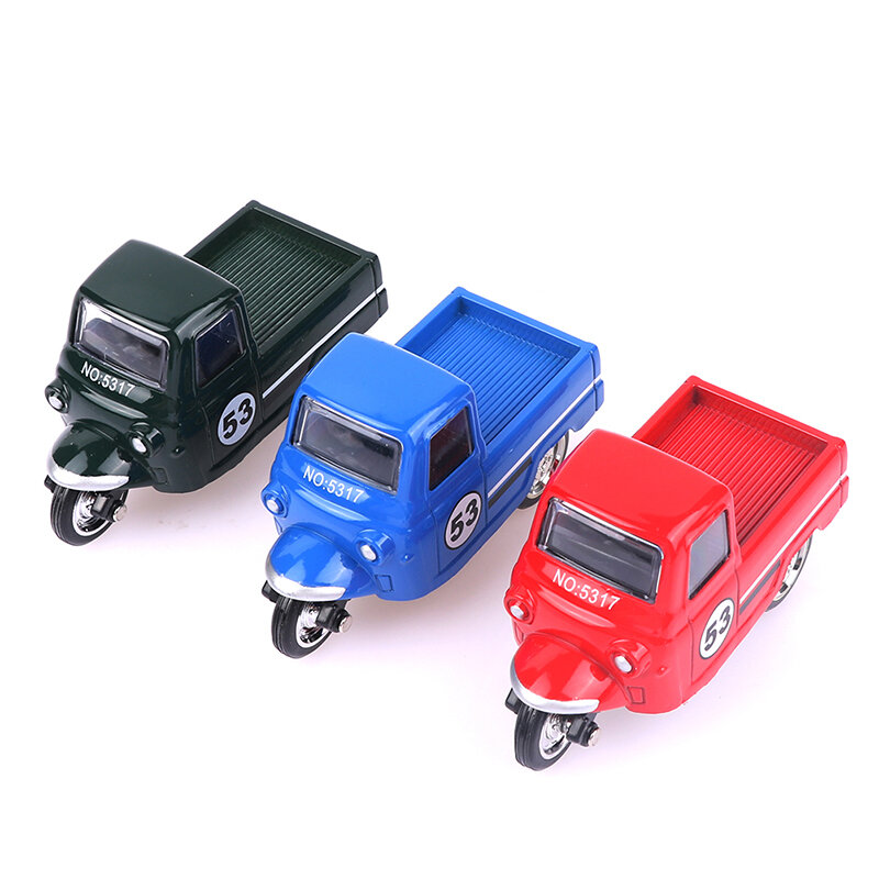Mini portatile Vintage in lega triciclo modello di moto collezione di simulazione giocattoli per bambini