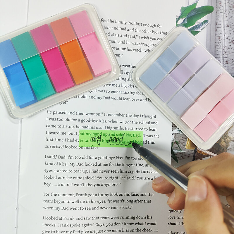 KindFuny-Bloc de notas autoadhesivo de 5 colores, marcador de notas, marcador, papel adhesivo, suministros escolares de oficina