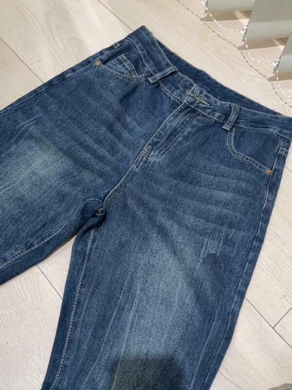 FINEWORDS Vintage High Waist Bell Bottom JeansWomen Causal Washed Loose Flare Jeans Korean Streetwear Boot Cut Denim Pants