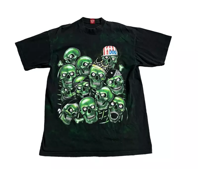Camiseta con estampado gráfico de letras de Hip-Hop para hombre, ropa de calle, camiseta de gran tamaño, Harajuku, cuello redondo, Tops de algodón de manga corta, Y2K