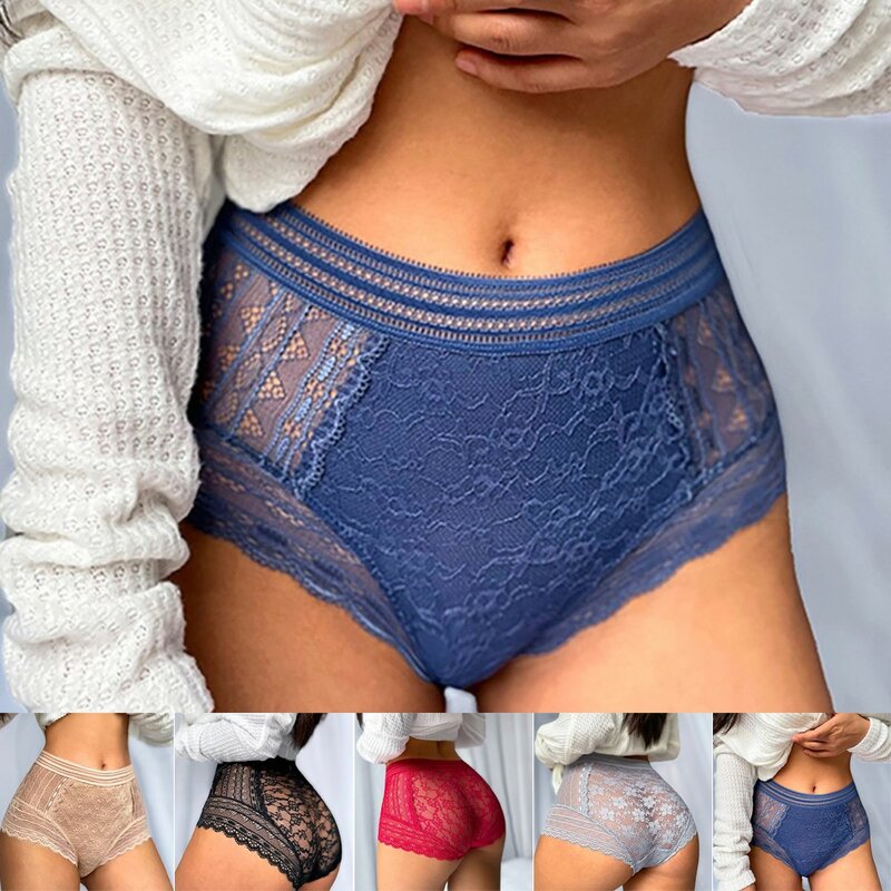 Cuecas francesas de cintura alta com renda sexy para mulheres, shapers sem costura, calcinha feminina emagrecedora para controle da barriga
