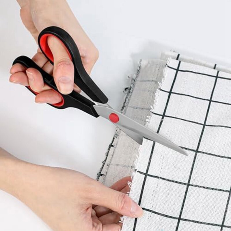 6Piece Scissors For Office Stainless Steel Multipurpose Scissors Sharp Durable Black Comfort-Grip Handle, Suitable