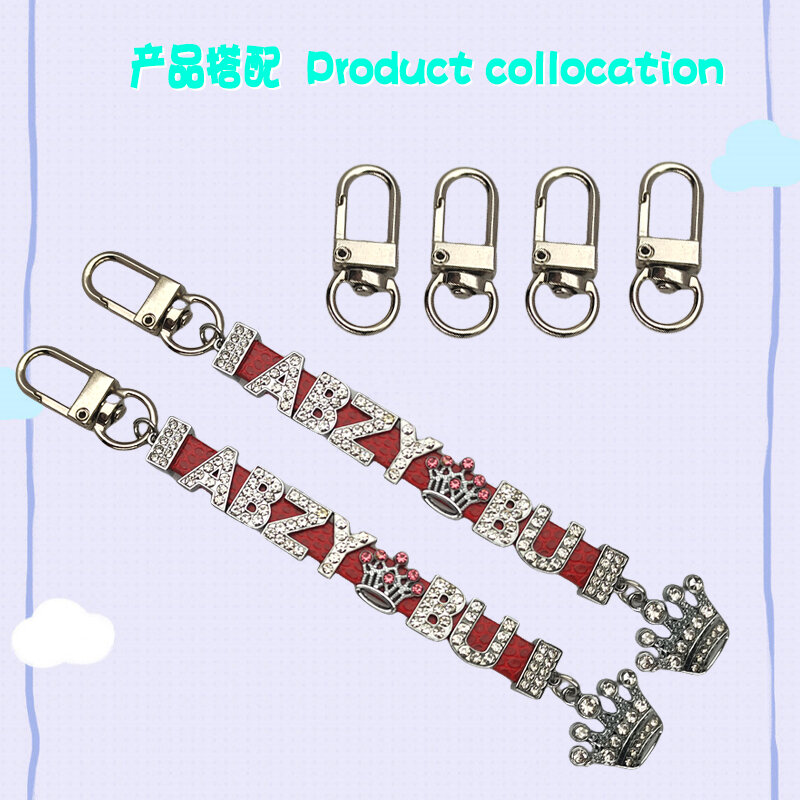 Commercio all'ingrosso Logo personalizzato accessori per borse in lega di zinco gancio per bracciale portachiavi girevole in metallo moschettone fibbia per cavo per animali domestici