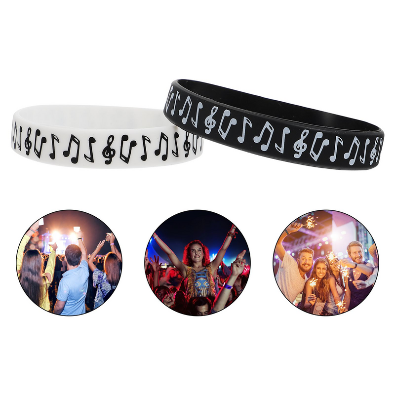 10 Pcs Music Note Silicone Hand Concert Electric Bracelets for Festival Gift Bag