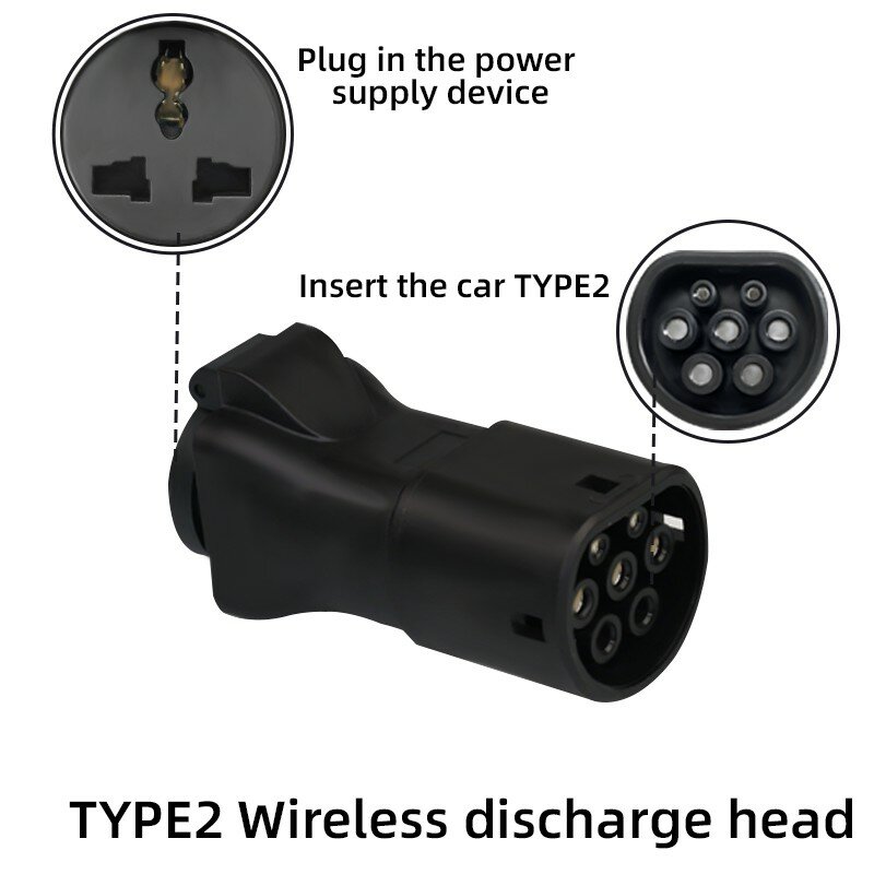 Adaptador de cabo de descarga do carro, Tipo 2, Veículo para carregar o tipo 2, MG ZS MG4 MG5, V2L pode suporta V2L