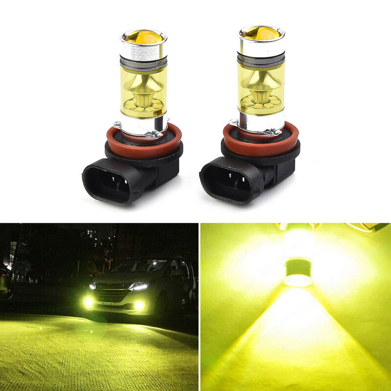 New Useful Bulbs Fog Light Fog Bulbs DC 12V-24V Hot Parts Replacement Super Bright 100W Universal Yellow 2 Piece