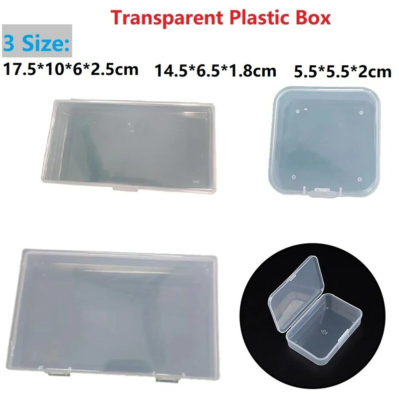 Kotak plastik penyusun persegi panjang, kotak penyimpanan sekrup, wadah penyimpanan komponen perhiasan kuat transparan