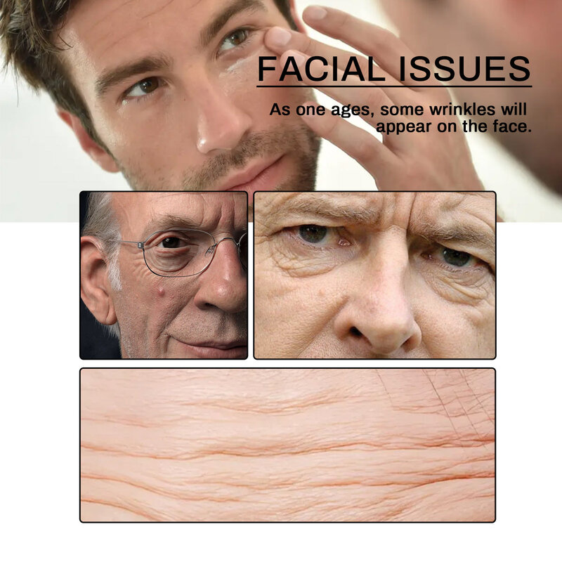 Men Anti Wrinkle Serum Restoring Elasticity Hydrating Improve Rough Skin Exfoliation Remove Dark Circles Facial Firming Essence