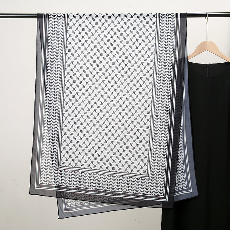 ผ้าพันคอผ้าชีฟองพิมพ์ลายผ้าพันคอยาวผ้า arsb สำหรับผู้หญิงผ้าพันคอคลุมศีรษะผ้าคลุมยาวสำหรับสวดมนต์