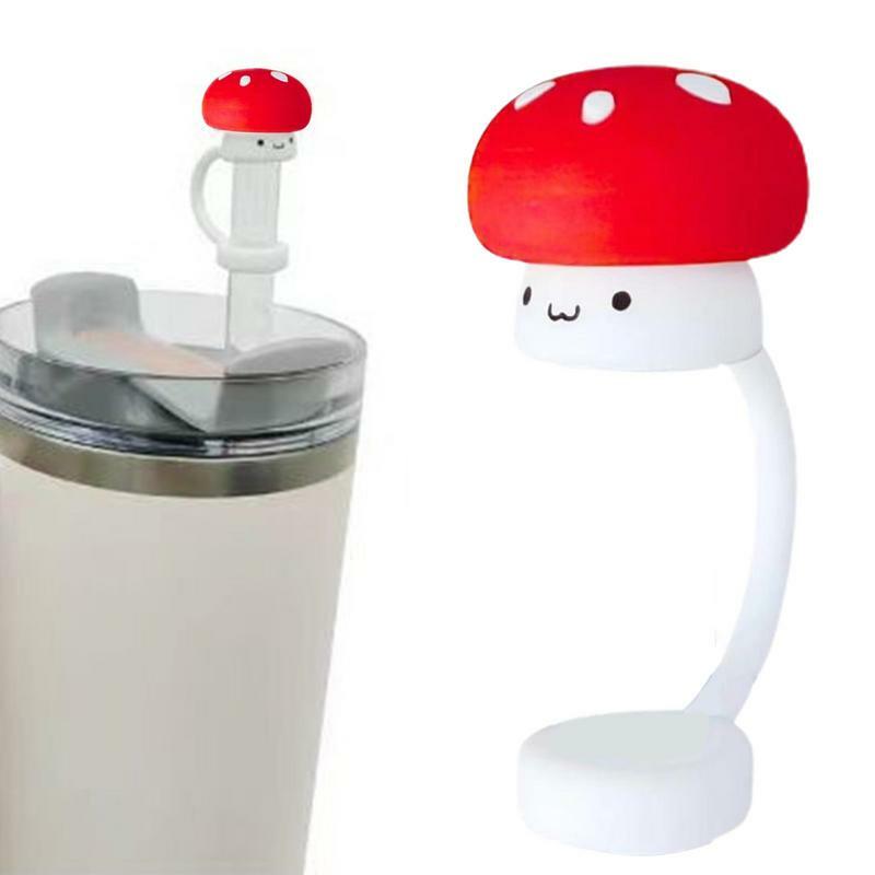 Силиконовая крышка для соломы в форме гриба, заглушки для питьевой соломы, пыленепроницаемый силиконовый Топпер для соломы из мультфильма, крышка для детей
