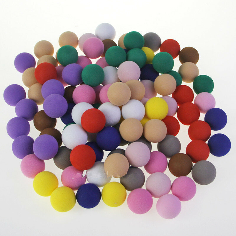 50pcs 10 Colors 25mm Colorful EVA Foam Soft Sponge Balls For Children Practice