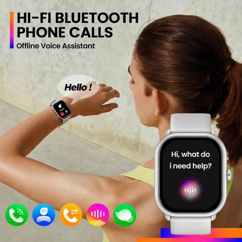 Neue zeblaze gts 3 pro sprach anruf smart watch ultra große hd amoled bildschirm gesundheit und fitness tracking smartwatch für männer frauen