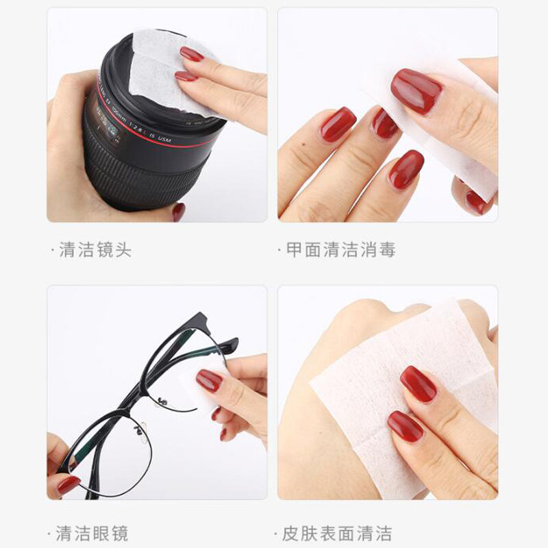 Alcohol Wipe Pads Jewelry Cell Phone Clean Nail Art Accessories Swap Prep Wet Wiping Antiseptic Cleaning Skin Care 100pcs/box