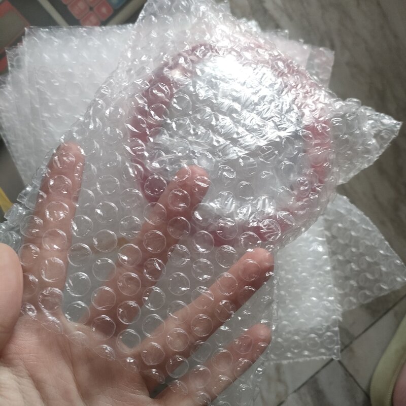 100pcs 18x20cm Envelope plástico branco bolha embalagem sacos PE claro à prova de choque embalagem saco filme duplo