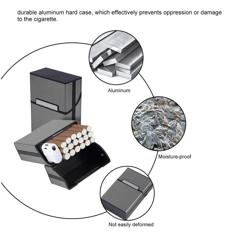 Light Aluminum Cigarette Case, Tabaco Titular, Pocket Box, Recipiente De Armazenamento De Cigarro, Uso Doméstico, 6 Cores Desconto, 2019