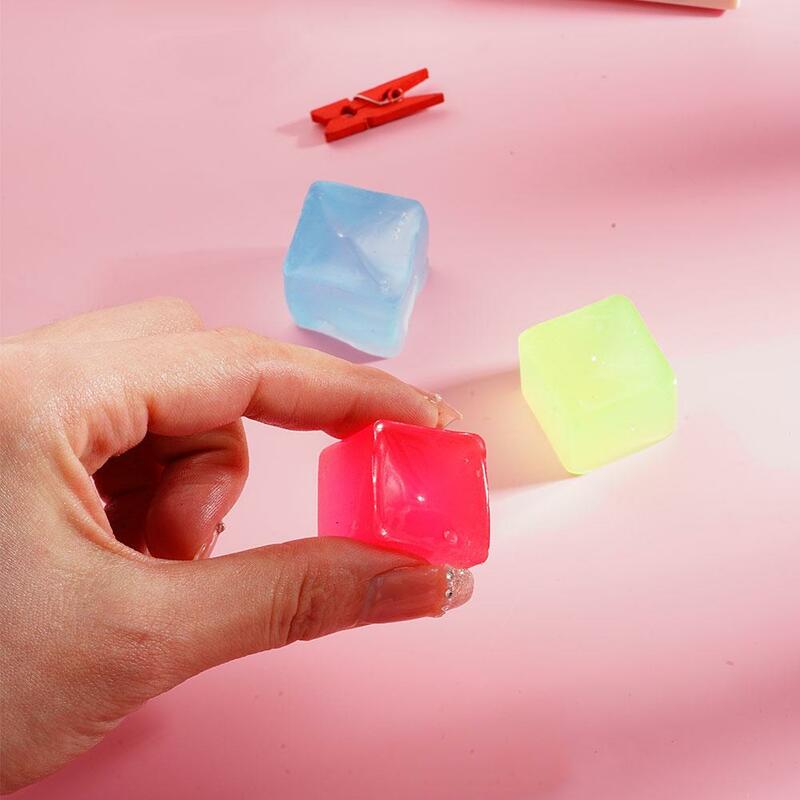 Mini TPR Ice Block Stress Ball Toy, antiestrés, Squishy, novedad, Cubo de juguete transparente, juguetes para apretar, juguetes de descompresión Fi Y1I6