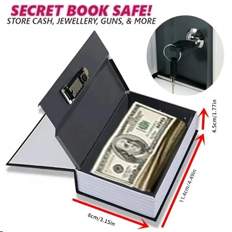 Caixa de dinheiro livro seguro livros segredo stash segurança segredo chave escondida seguro bloqueio do compartimento do dinheiro