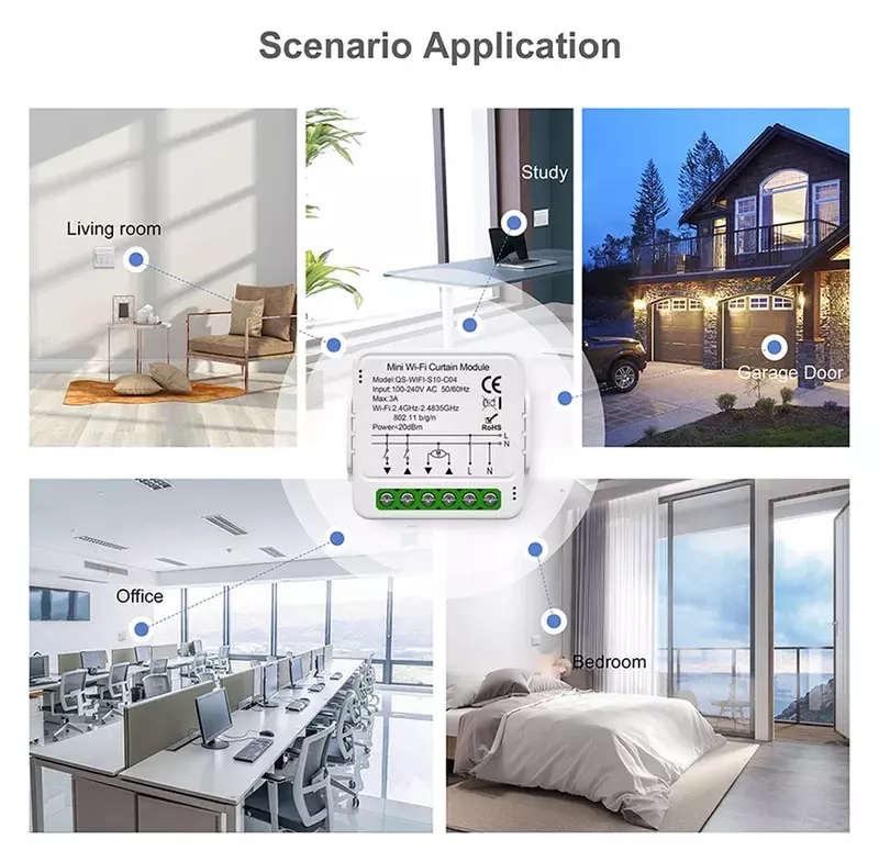 Умный модуль переключателя для штор Tuya Wi-Fi Zigbee, приложение Smart Life для роликовых жалюзи, с электромотором, работает с Alexa Google Home