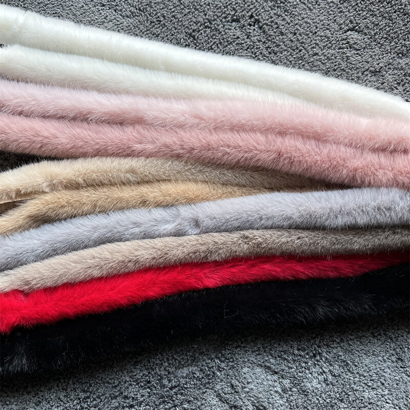 Künstliche Nerz Haar Cheongsam Grate DIY Kleidung Sccessories Künstliche Wolle Tops Handwerk Dekorative Plüsch Streifen