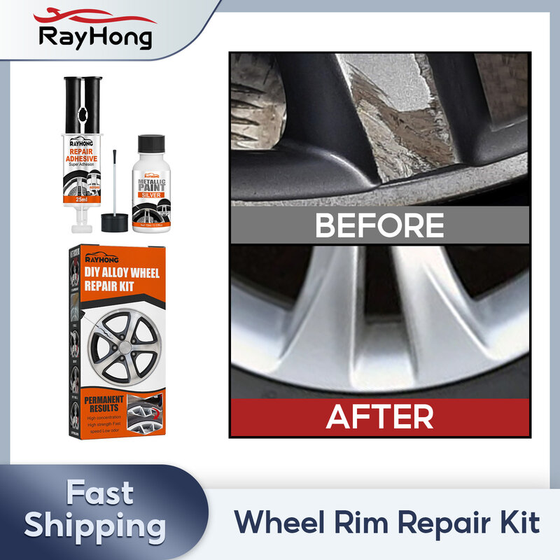 Rayhong-ホイールリム修理キット,防錆および汚れ除去剤,リフォーム,ペイントブラシ,研磨および修理キット