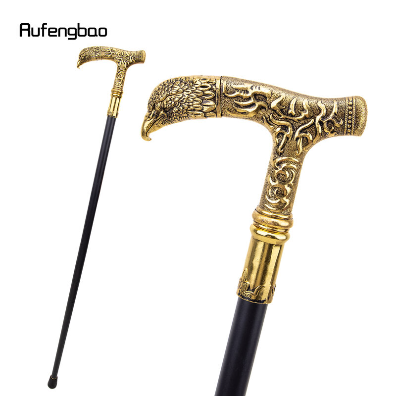 Golden Eagle Handle Single Joint Walking Stick with Hidden Plate Cane Plate Decorative Cospaly Party Halloween Crosier 93cm