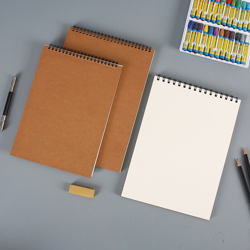 Cuaderno de bocetos profesional de papel grueso en espiral, cuaderno de arte, suministros escolares, lápiz de dibujo, Bloc de notas, papelería, bolígrafos de gel bonitos
