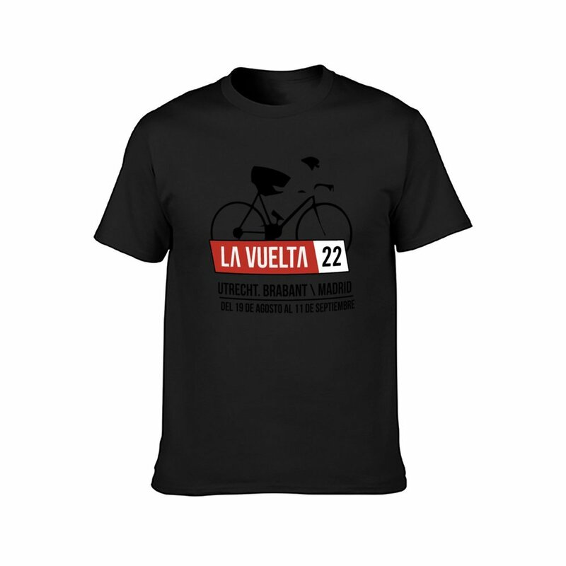 T-shirt surdimensionné en coton pour hommes, T-shirt de cyclisme blanc pour garçons, Vuelta a Espa?a, 2022