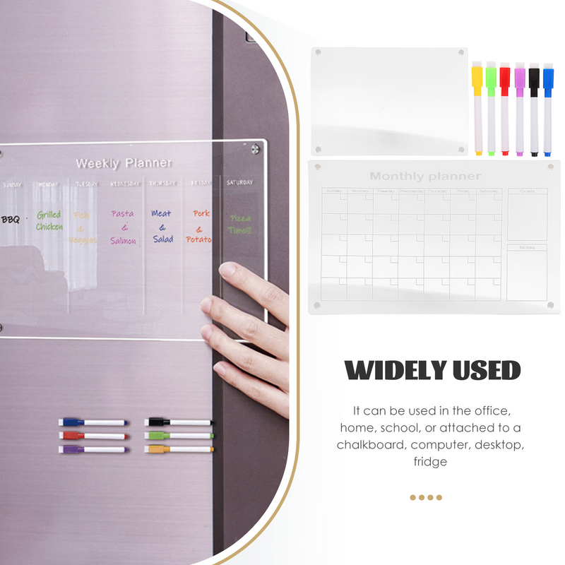 Calendars Magnetic Listing Clear Schedule Planning Whiteboard Acrylic Message Board Small Dry Erasable Board with Markers
