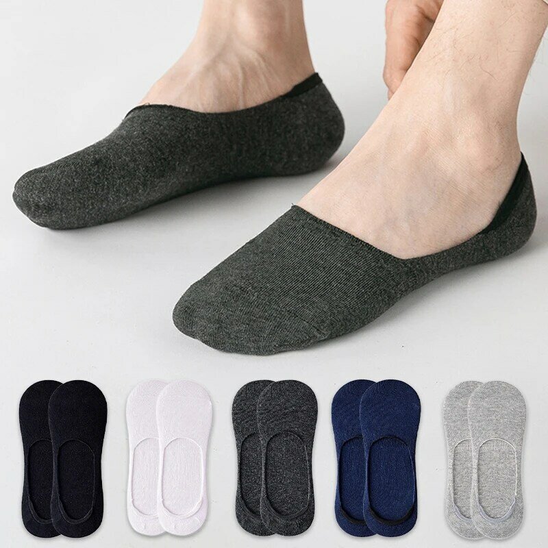10pcs=5 Pairs Lot Men's Socks Fashion Summer Breathable Invisible Cotton Short Socks Sports Low Ankle Slippers No Show Socks