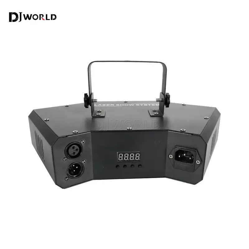 DJworld lampu disko RGB, lampu efek panggung warna penuh dengan 6 mata untuk DJ Disco Bar, proyektor kontrol pernikahan pesta