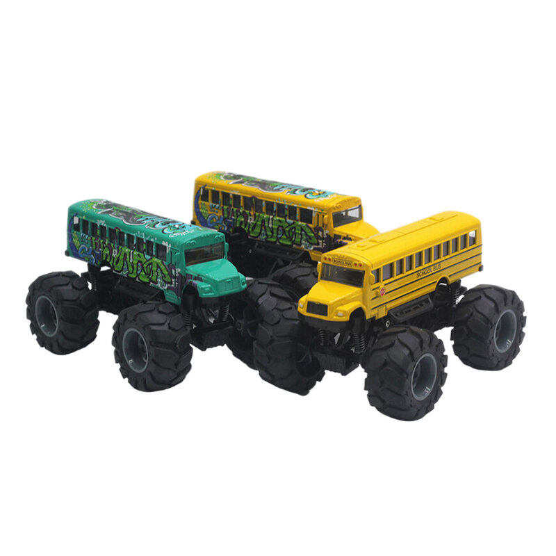 Bus scolaire Monster en alliage pour garçons, modèle de côtes arrière, voiture de bus scolaire, jouets pour garçons