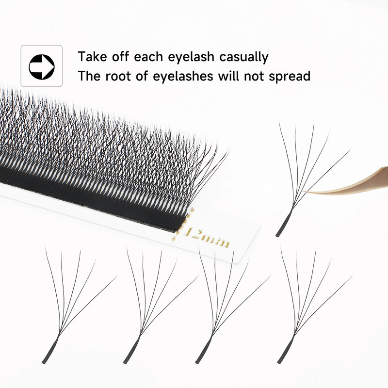 YY Shaped Eyelashes Extension Faux Mink Natural Soft 3D/4D/5D/6D/8D W Shape Premade Fans Eyelash Makeup Volume Lashes