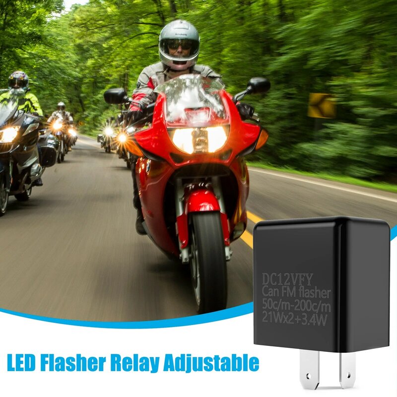 오토바이용 방향 지시등 점멸기 릴레이, 전자식 LED 점멸기 릴레이, 2 핀 LED 방향 지시등, 속도 조절 가능