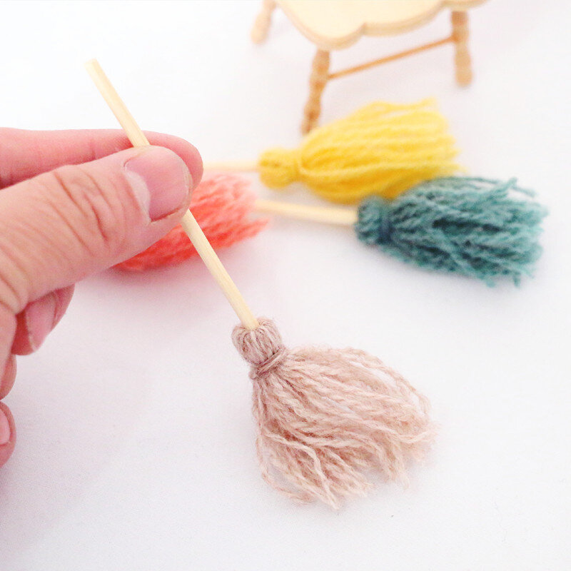 5 pçs mop modelo cor brilhante festa decoração casa de bonecas miniatura ferramenta de limpeza doméstica casa boneca mini mop crianças presente