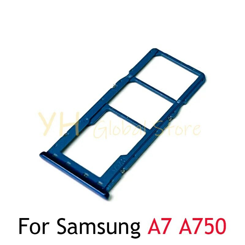 Soporte de bandeja de ranura para tarjeta Sim, piezas de reparación para Samsung Galaxy A7, A9, 2018, A750, A920, 5 unidades
