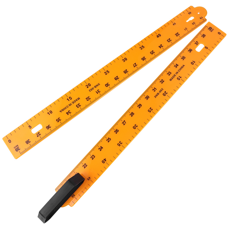 Meteran pengajaran tongkat penggaris pembagi, alat matematika papan tulis pengukur panjang plastik