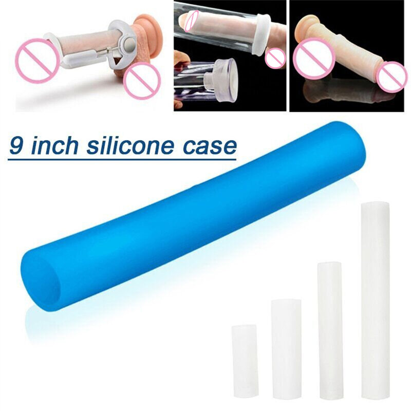 Bomba extensora de pene de silicona, accesorios de tapa de vacío, Protector de glande de agrandamiento, Kit de sujeción de pene reutilizable de varios tamaños